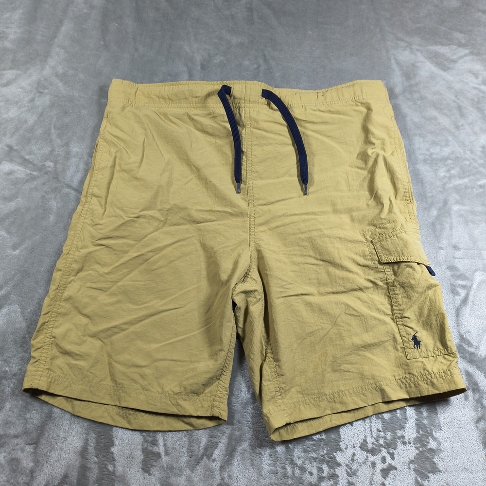 Vintage Polo Ralph Lauren Cargo Swim Trunks Men 37 Brown Surf Board Shorts Lined